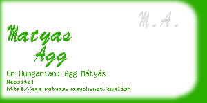matyas agg business card